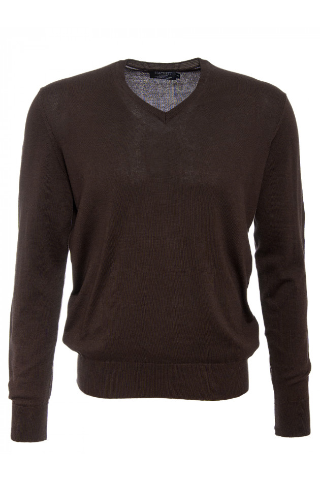 Strickpullover Braun mit Lederpatch