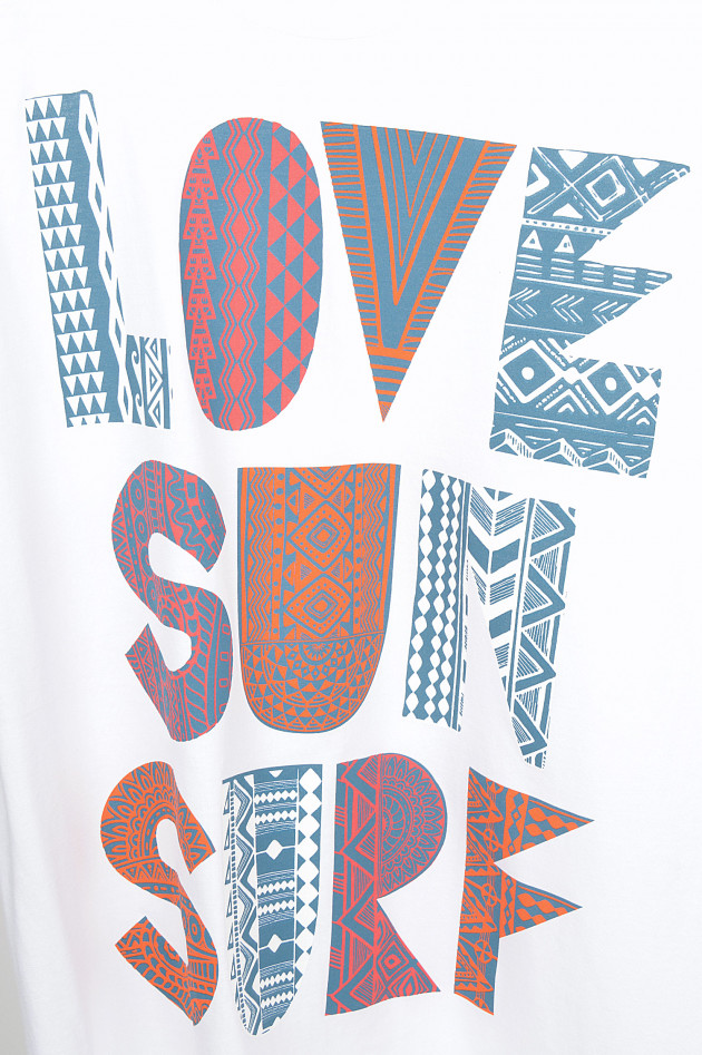 Happiness T-Shirt LOVE in Weiß/Blau