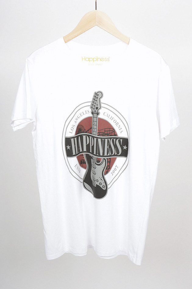 Happiness T-Shirts GITARRE in Weiß/Rot