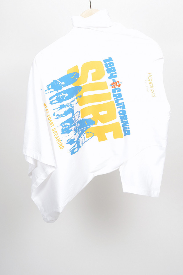 Happiness T-Shirt SURF in Weiß/Blau
