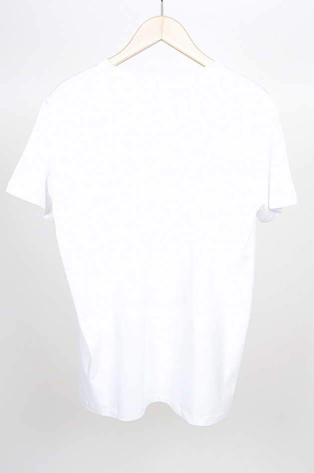 Happiness T-Shirt UNIVERSITY in Weiß/Gelb