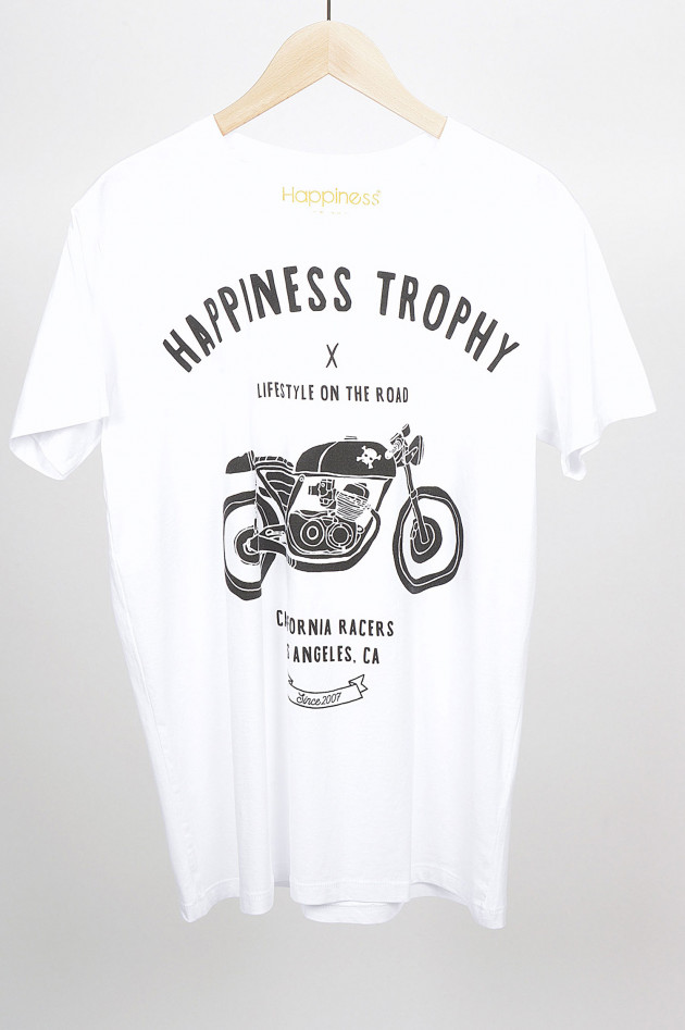 Happiness T-Shirt TROPHY in Schwarz/Weiß