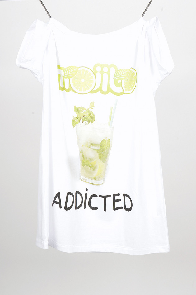 Happiness T-Shirt MOHITO in Weiß/Grün