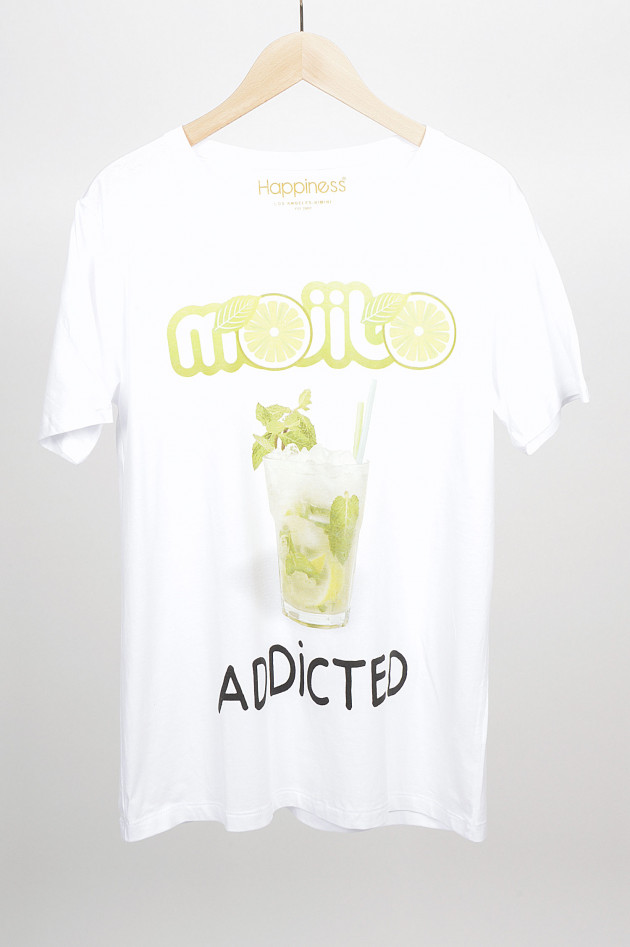 Happiness T-Shirt MOHITO in Weiß/Grün
