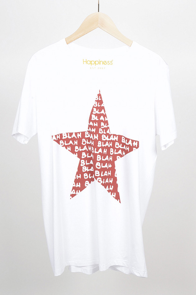 Happiness T-Shirt in Weiß/Rot