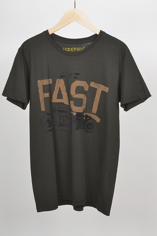Happiness T-Shirt FAST in Schwarz/Braun