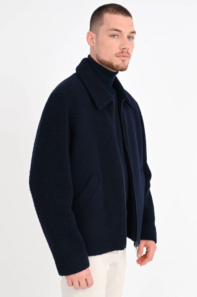 Harris Wharf London Teddy-Bomberjacke aus Faux Fur in Navy