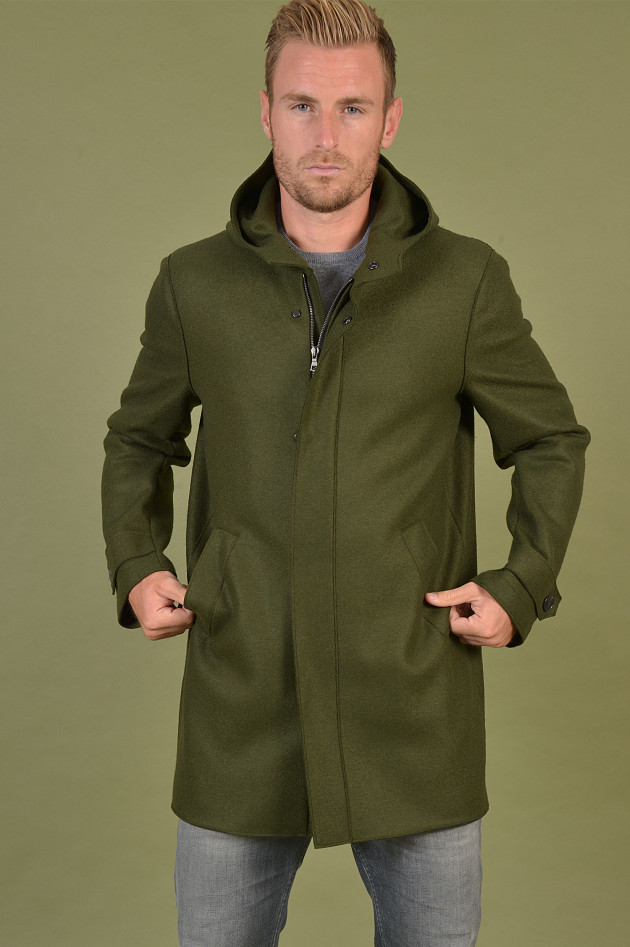 Harris Wharf London Parka aus Wolle in Grün