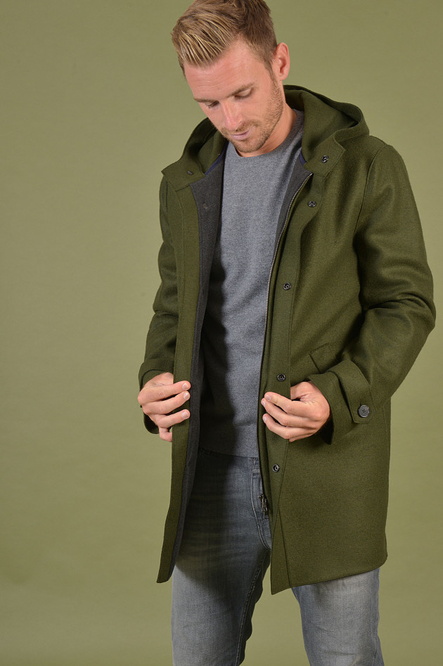 Harris Wharf London Parka aus Wolle in Grün