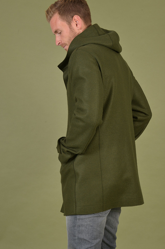 Harris Wharf London Parka aus Wolle in Grün