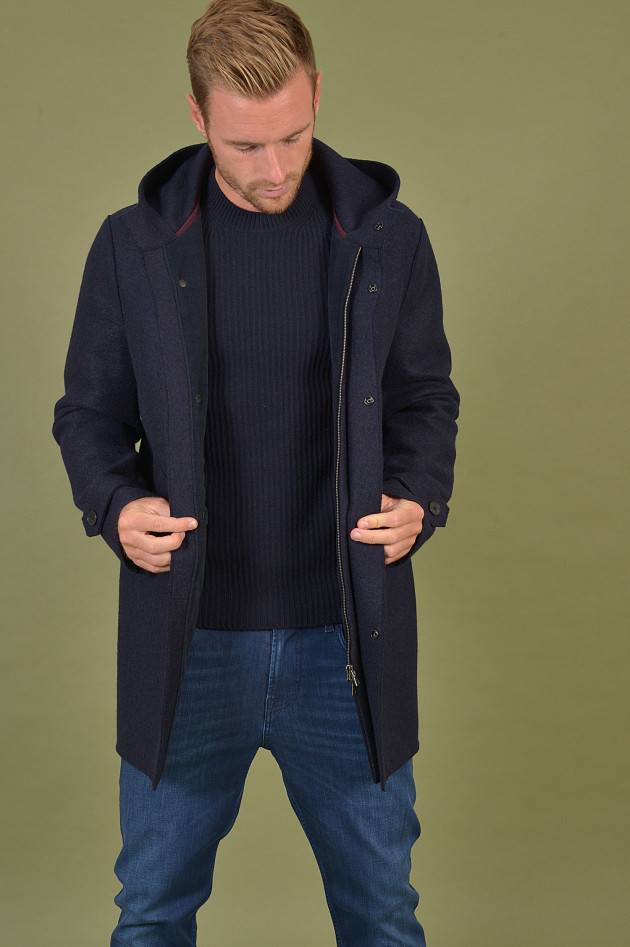 Harris Wharf London Parka aus Wolle in Navy