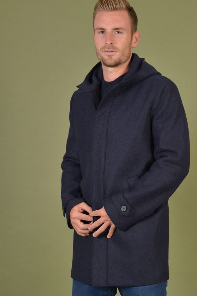 Harris Wharf London Parka aus Wolle in Navy