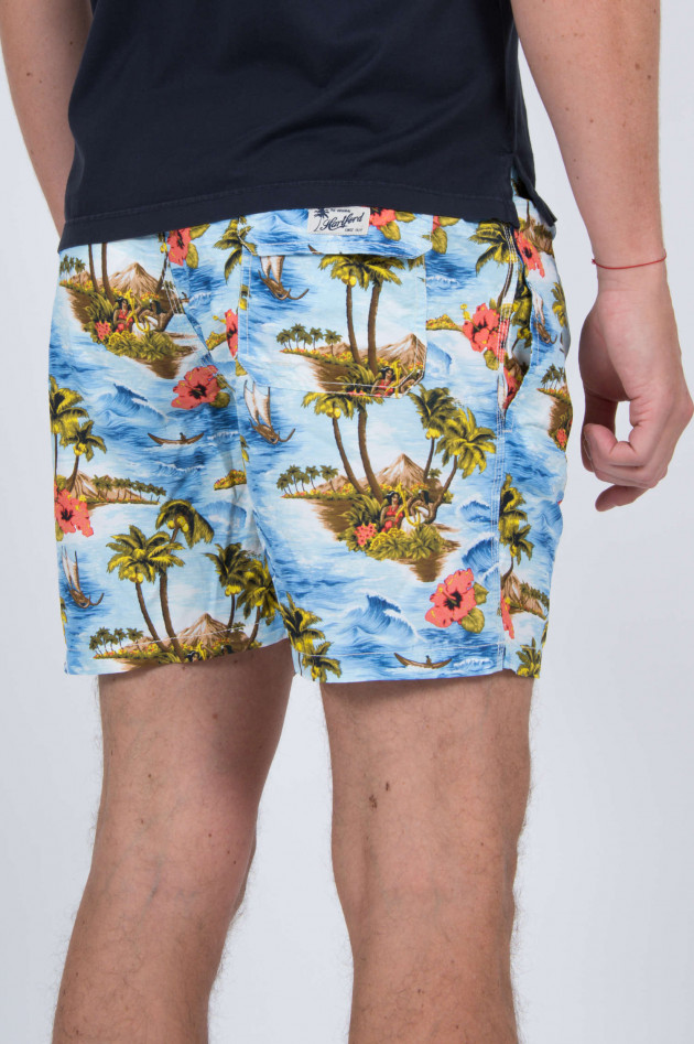 Hartford Badehose mit HAWAII - Print in Blau