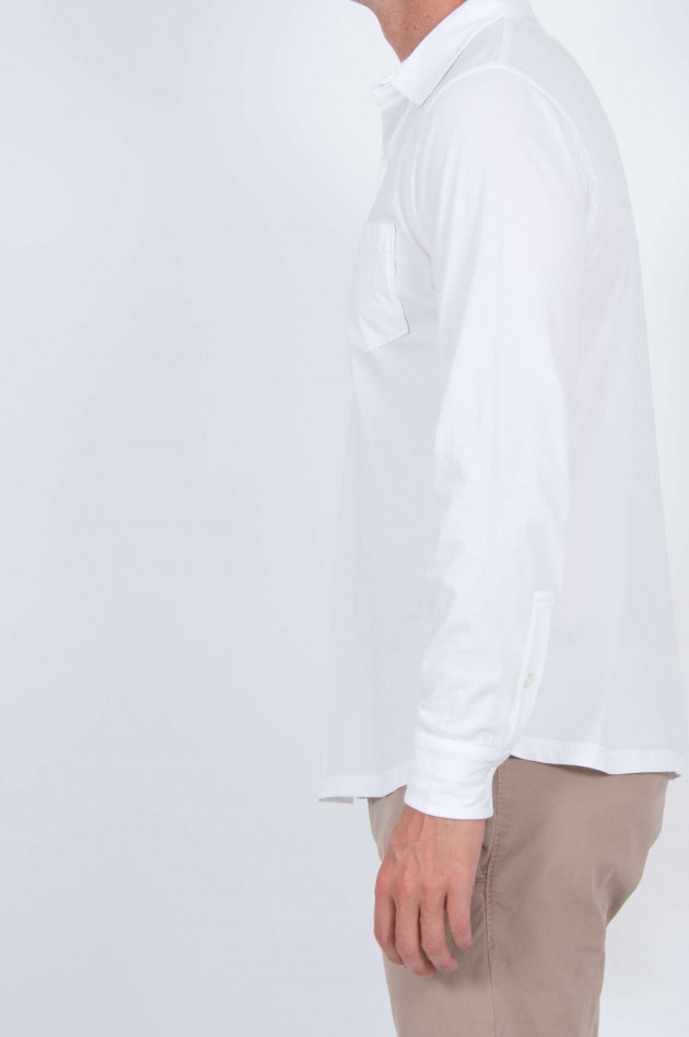 Hartford Jerseyhemd mit Brusttasche in Weiß