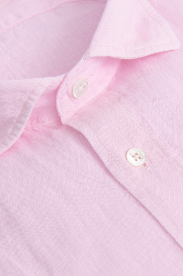 Hartford Leinenhemd mit Brusttasche in Rosa