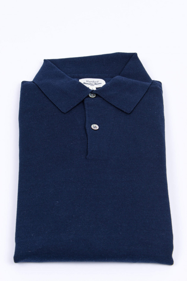 Hartford Leinen Poloshirt in Navy