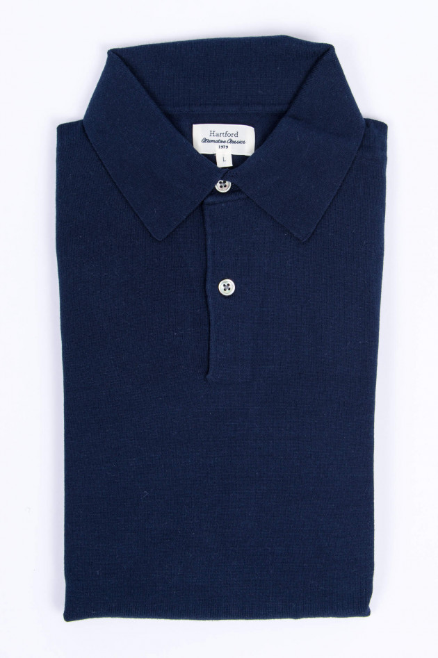 Hartford Leinen Poloshirt in Navy