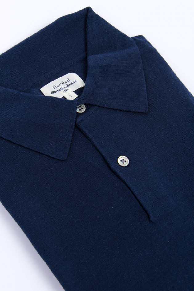 Hartford Leinen Poloshirt in Navy