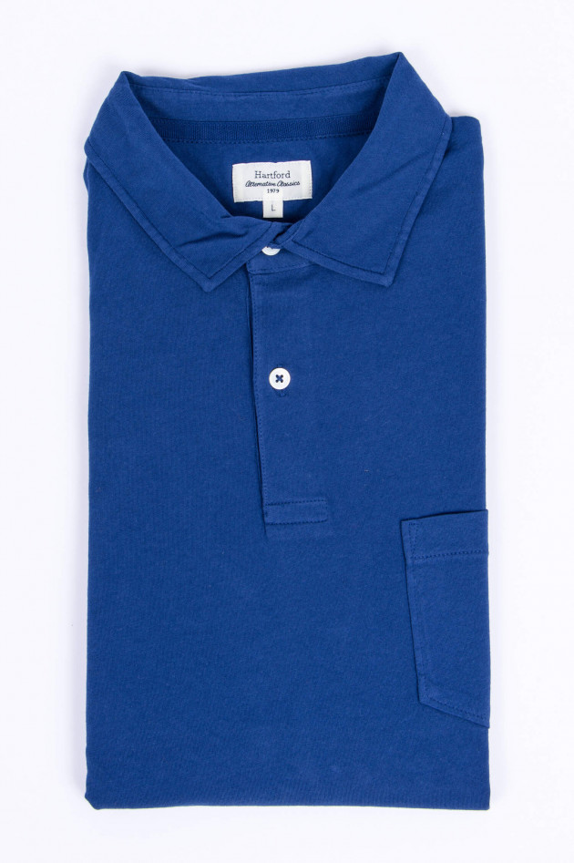 Hartford Poloshirt mit Brusttasche in Blau