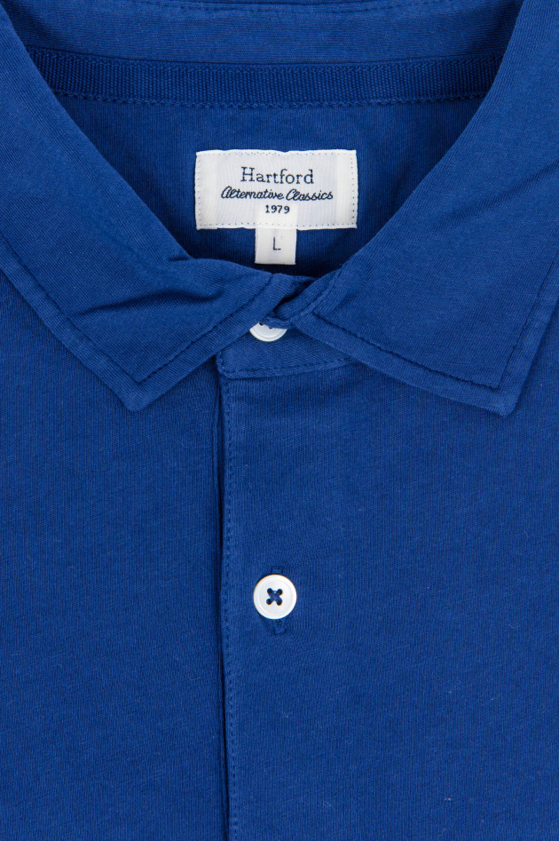 Hartford Poloshirt mit Brusttasche in Blau