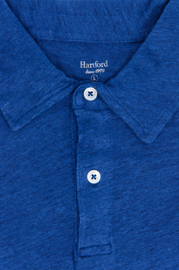 Hartford Leinen Poloshirt in Blau