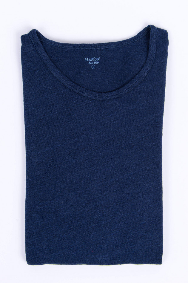 Hartford Leinen T-Shirt in Navy