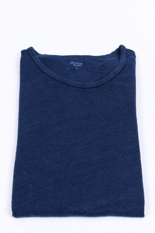 Hartford Leinen T-Shirt in Navy