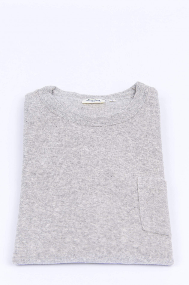 Hartford Frottee-Shirt mit Brusttasche in Grau
