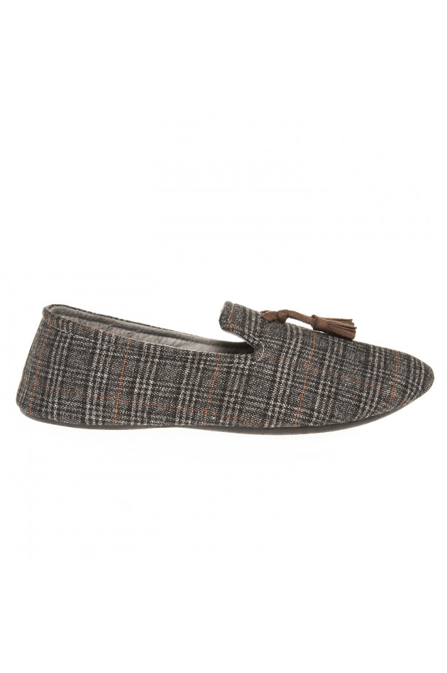ALTO Hauspantoffel GURI in Grau/Cognac