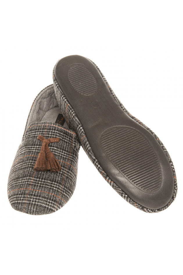 ALTO Hauspantoffel GURI in Grau/Cognac
