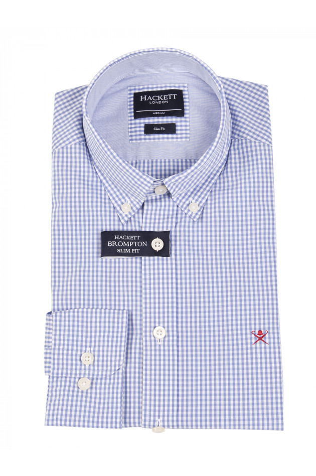 Hackett London Hemd Blau/Weiß kariert