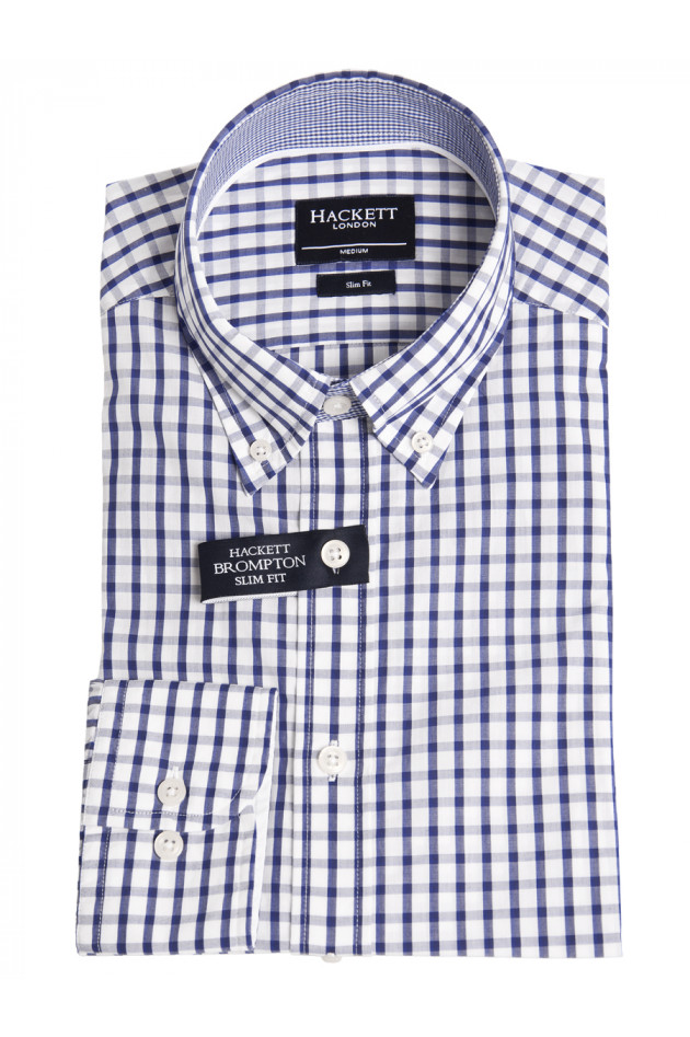 Hackett London Hemd Blau/Weiß kariert
