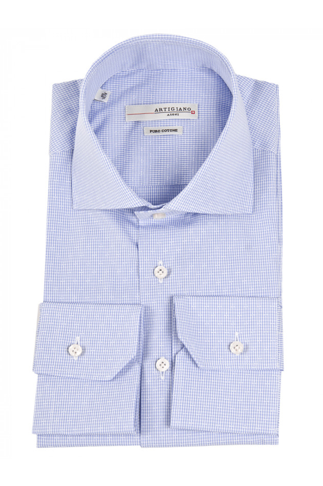 Artigiano Hemd Blau/Weiß kariert