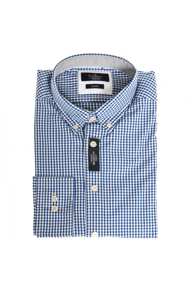 Hackett London Hemd Blau/Weiß kariert