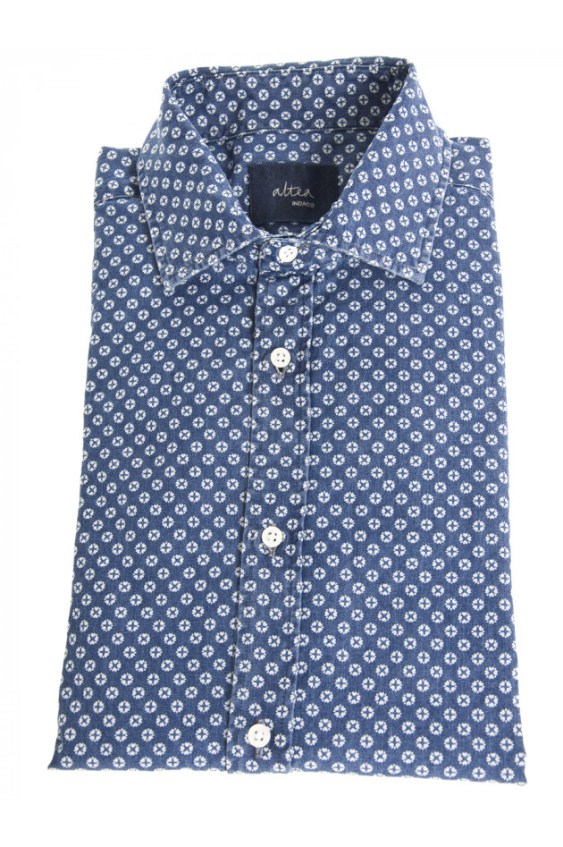 Altea Hemd gemustert in Indigo