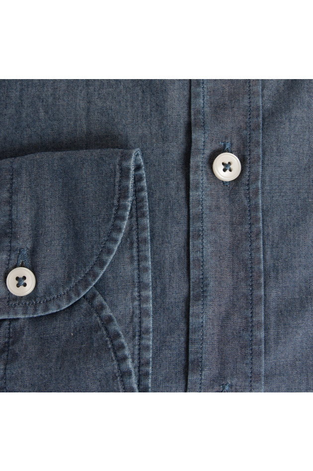 Caliban Hemd in Jeansblau