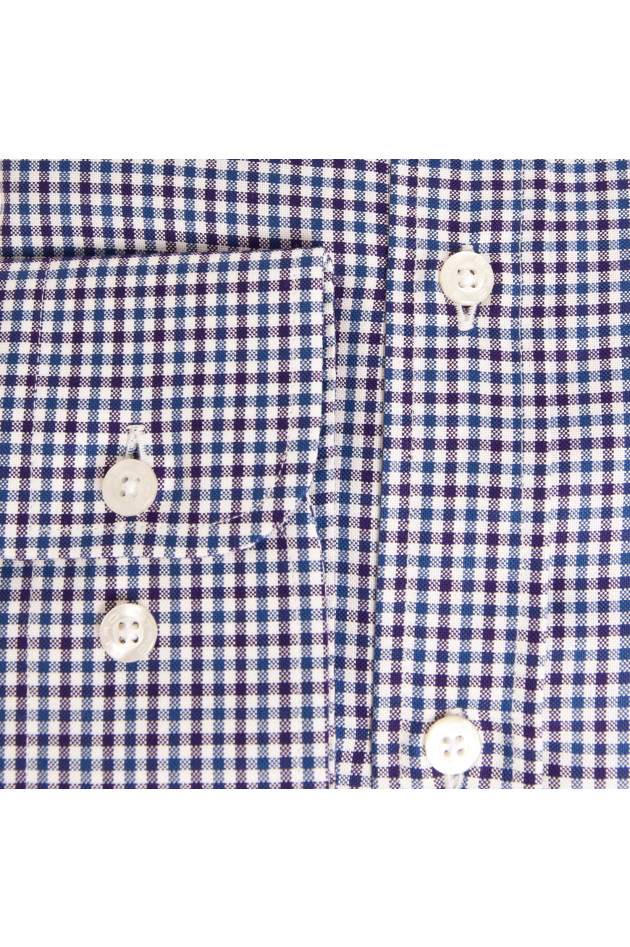 Etro Hemd Weinrot/Blau/Weiß kariert