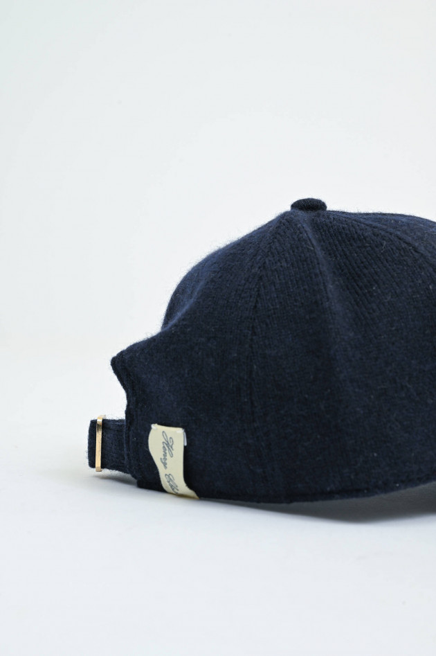 Henry Christ Basecap aus Cashmere in Navy