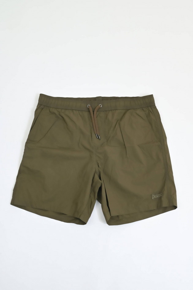 Herno Badehose mit Herno-Stickerei in Khaki
