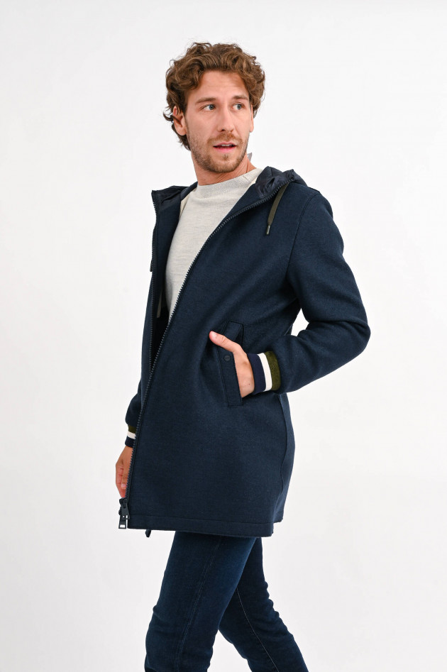 Herno Parka aus Wollwalk in Navy