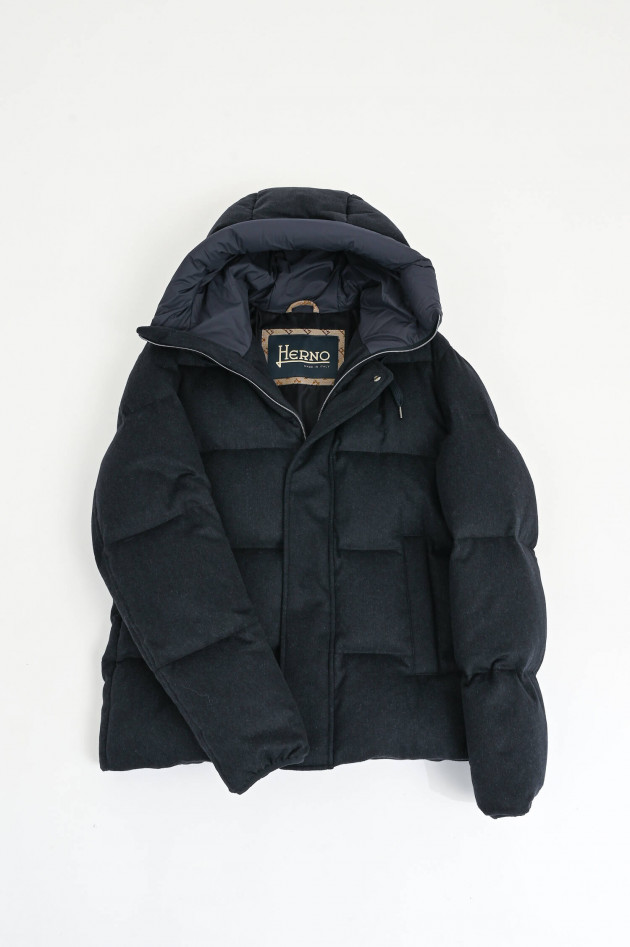 Herno Steppjacke aus Seide-Cashmere-Mix in Navy