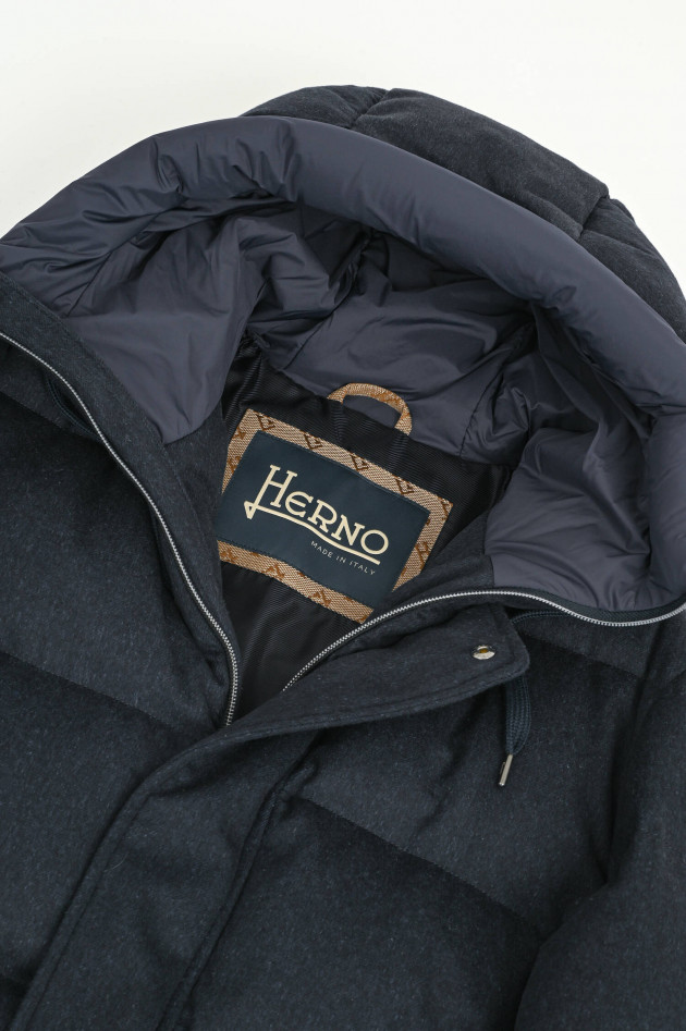 Herno Steppjacke aus Seide-Cashmere-Mix in Navy