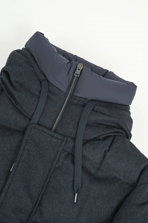 Herno Steppjacke aus Seide-Cashmere-Mix in Navy