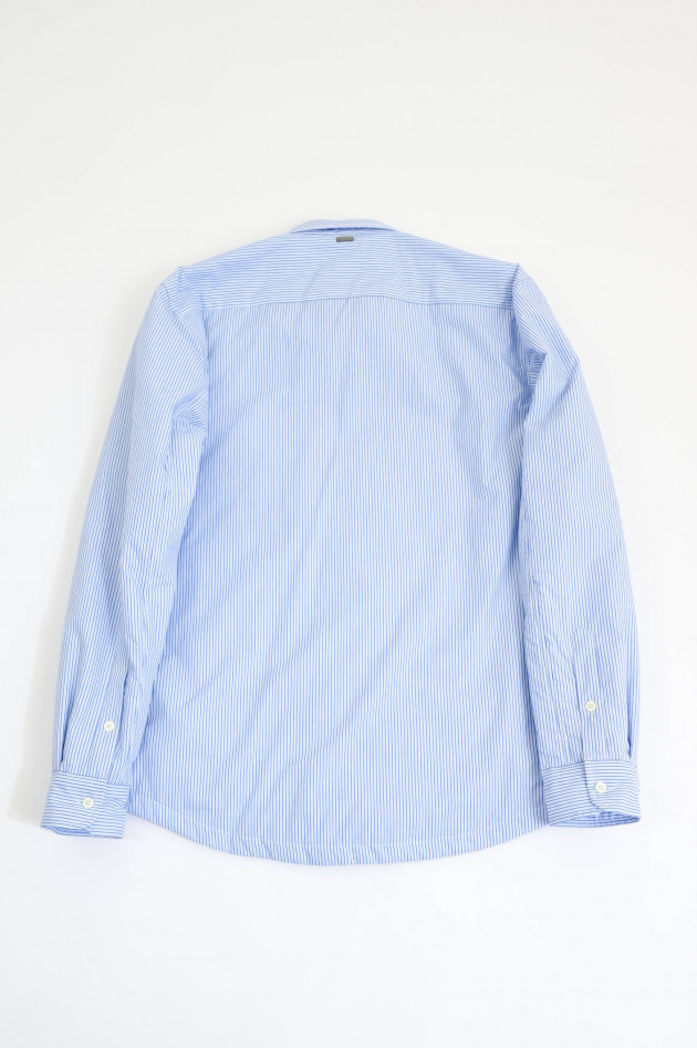 Herno Gestreftes Overshirt aus Baumwolle in Blau/Weiß
