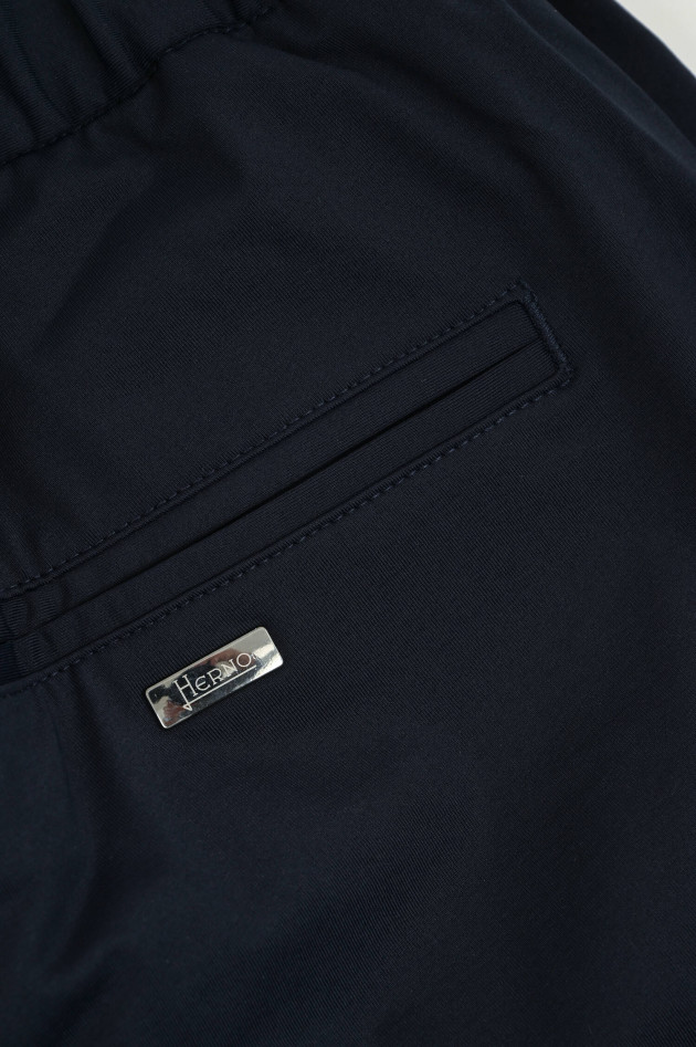 Herno Hose mit elastischem Bund in Navy