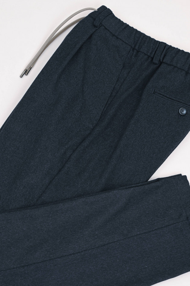 Herno Hose aus Seide-Cashmere-Mix in Navy