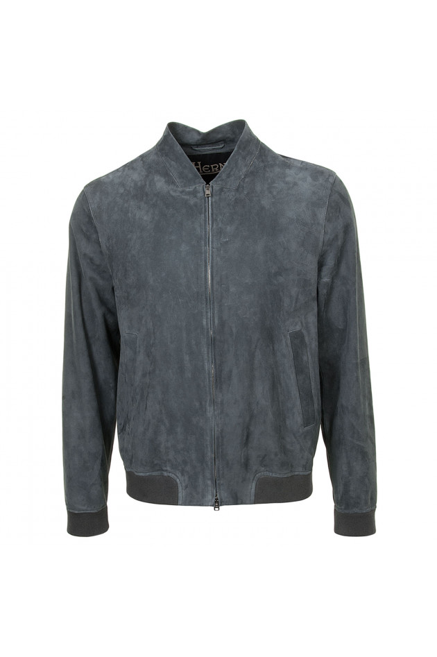 Herno Lederjacke in Blau