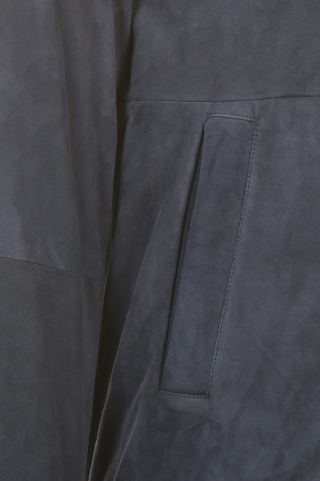 Herno Lederjacke in Navy