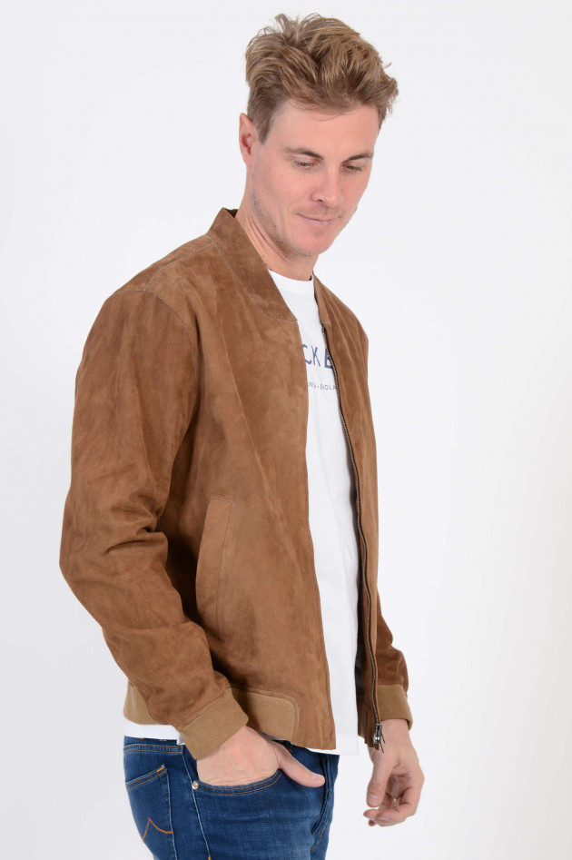 Herno Jacke aus Veloursleder in Braun