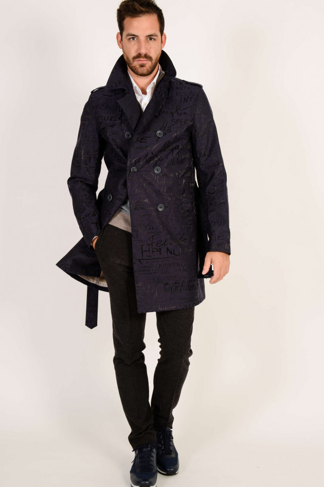 Herno Mantel in Blau gemustert